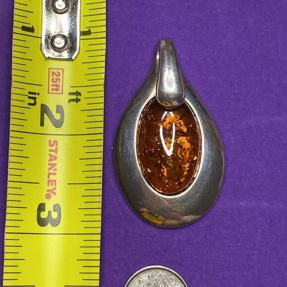 💛 Classic 925 Baltic Amber Pendant - Picture 4 of 5